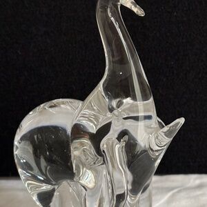 Sweden Art Glass Elephant Trunk Up 6.5"